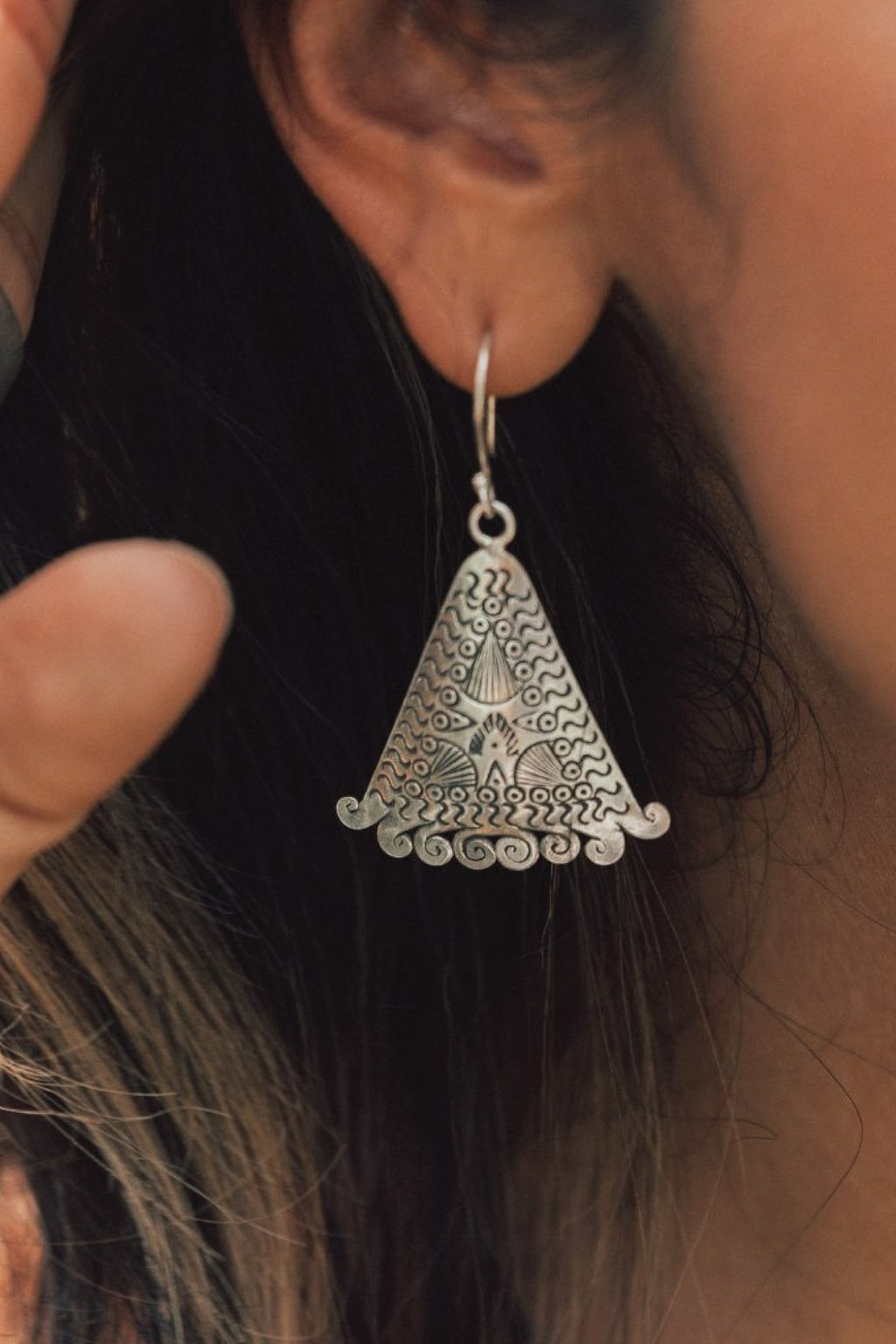 Pyramid Sun Earrings
