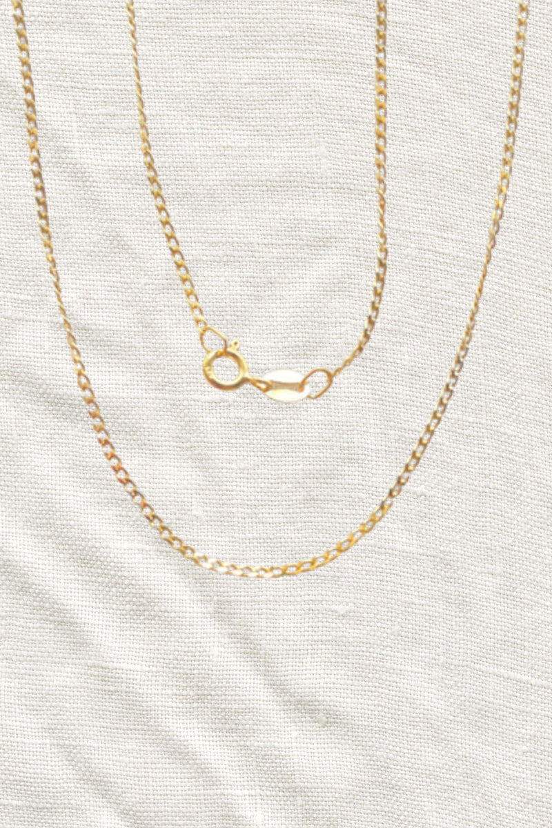 Plain necklace 24K gold plated chain - 50cm