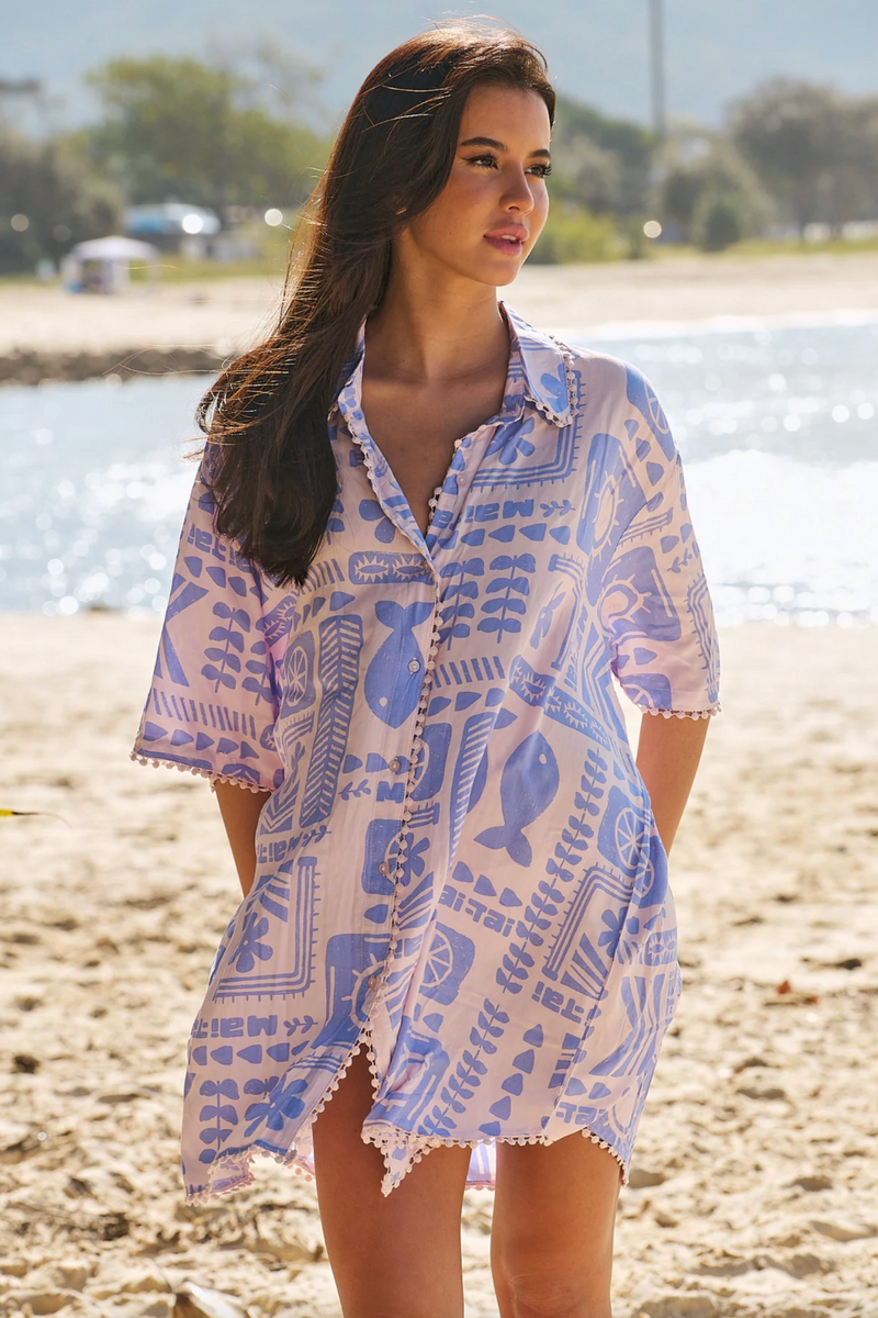 Dustin Shirt Dress - Mai Tai