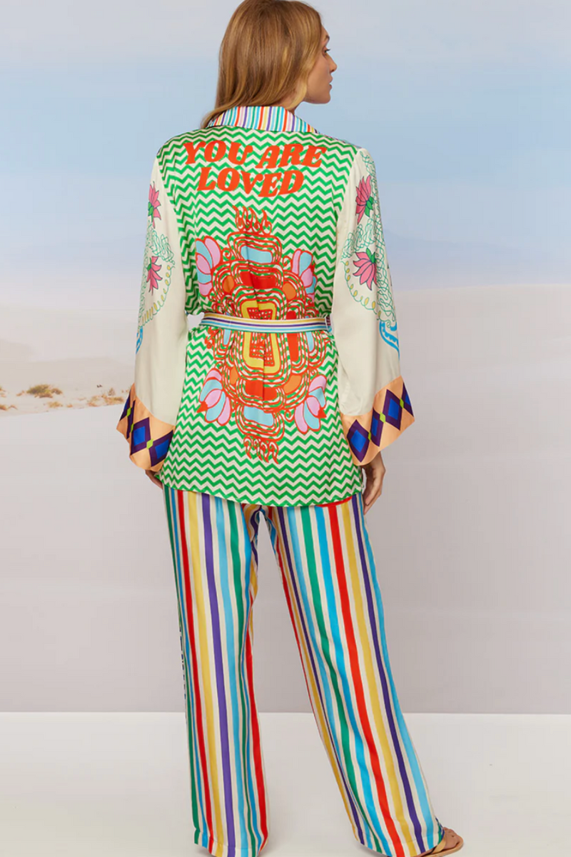 Isabella Kimono Belted Jacket - Tiger