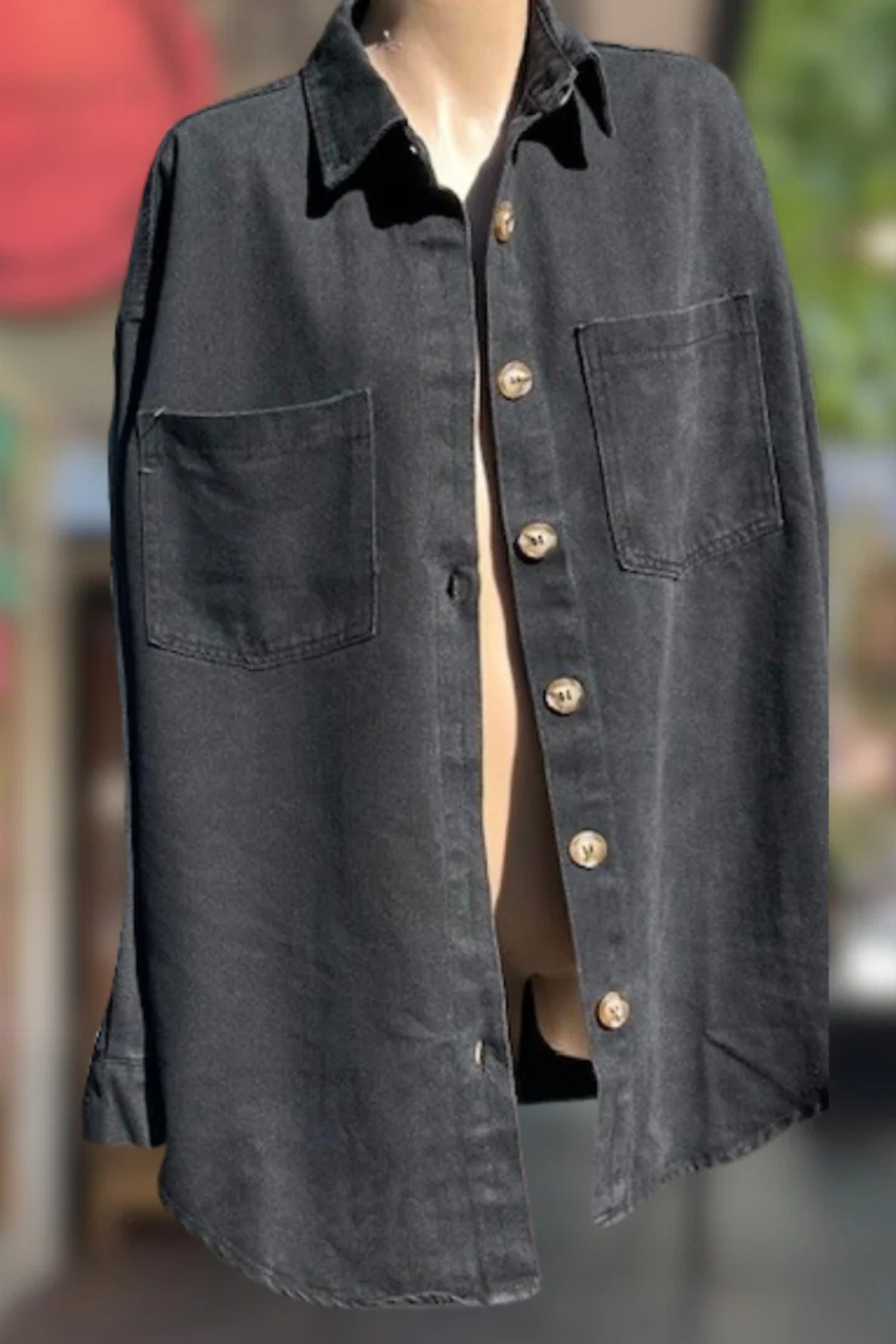 La Sirena Shacket - Black Denim