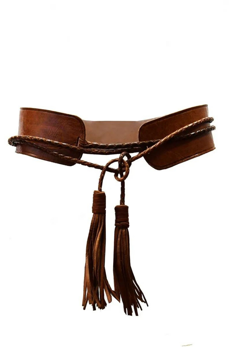 Leather Belt - Tan Double Wrap