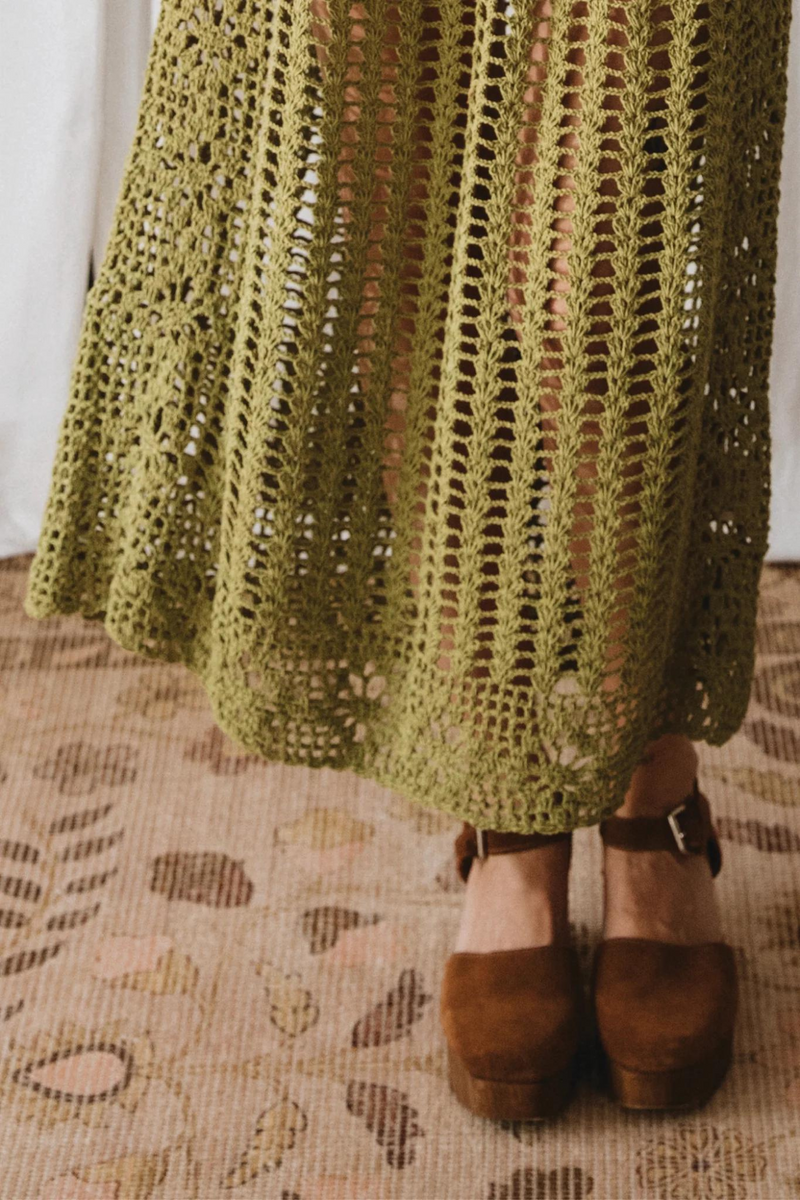 Maggie Crochet Skirt - Olive