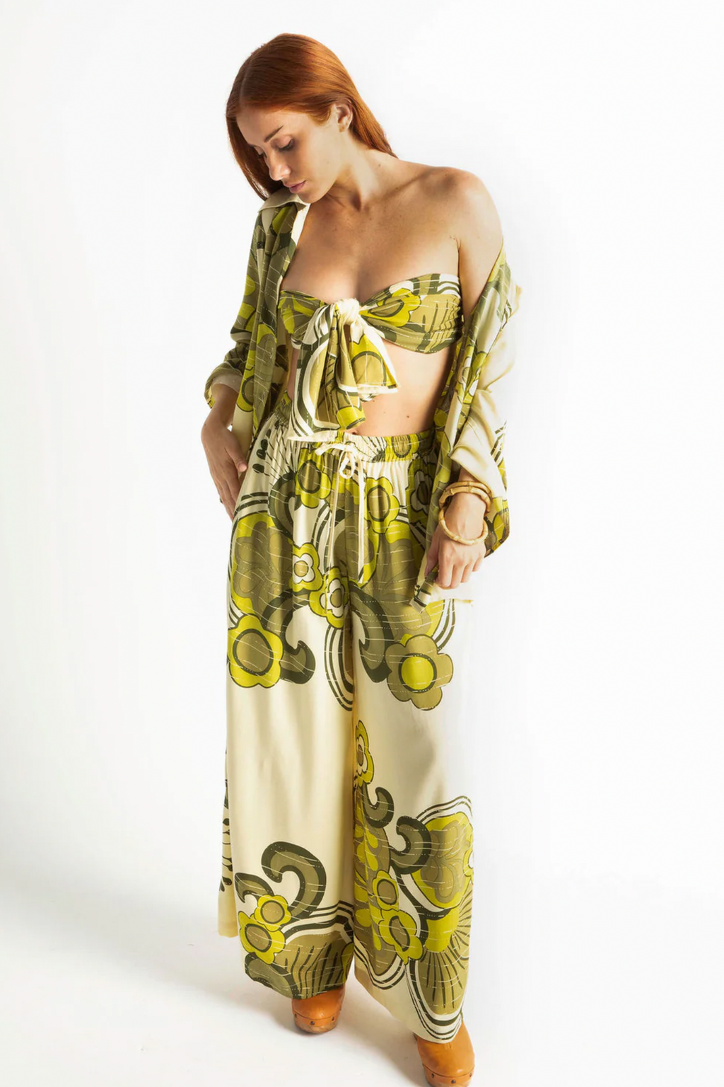 One Love Palazzo Pants - Clover