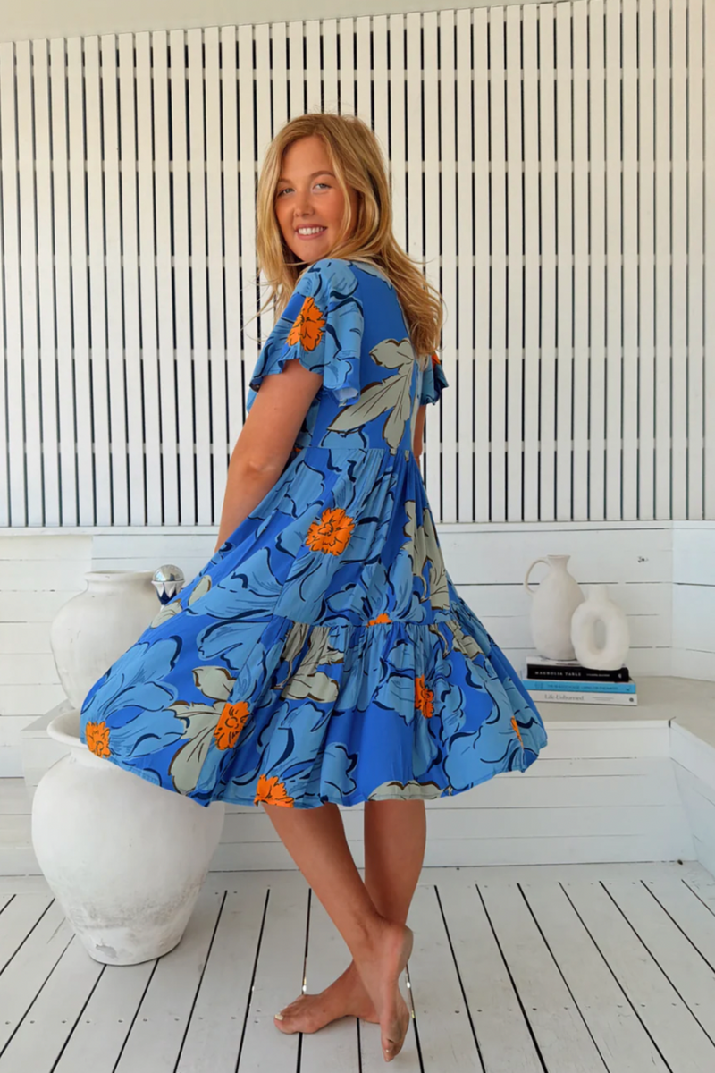 Rhys Mini Dress - Blue Bell