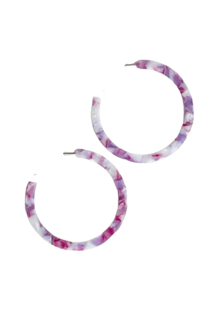 Hoop Earrings - Pink/Lilac