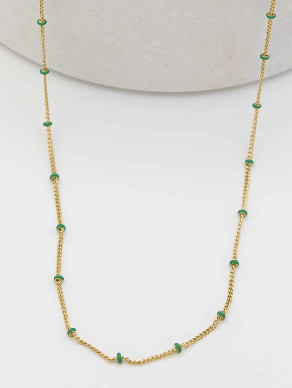 Layer Me Necklace Green - Gold
