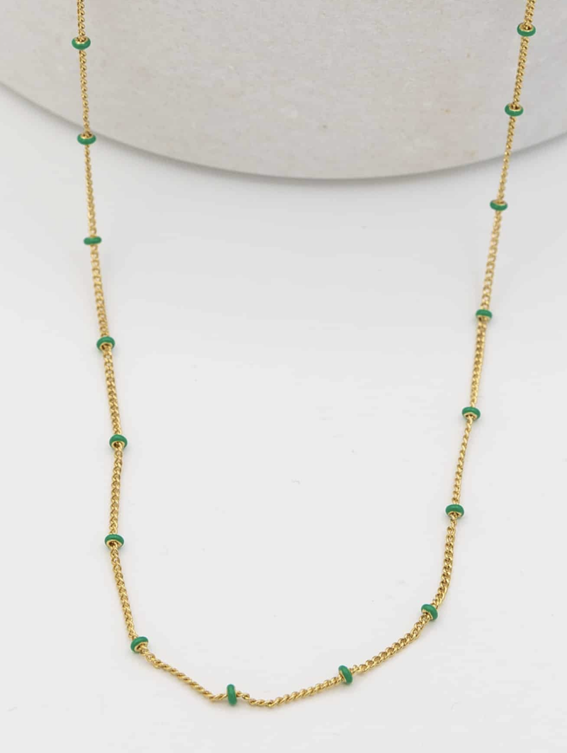 Layer Me Necklace Green - Gold