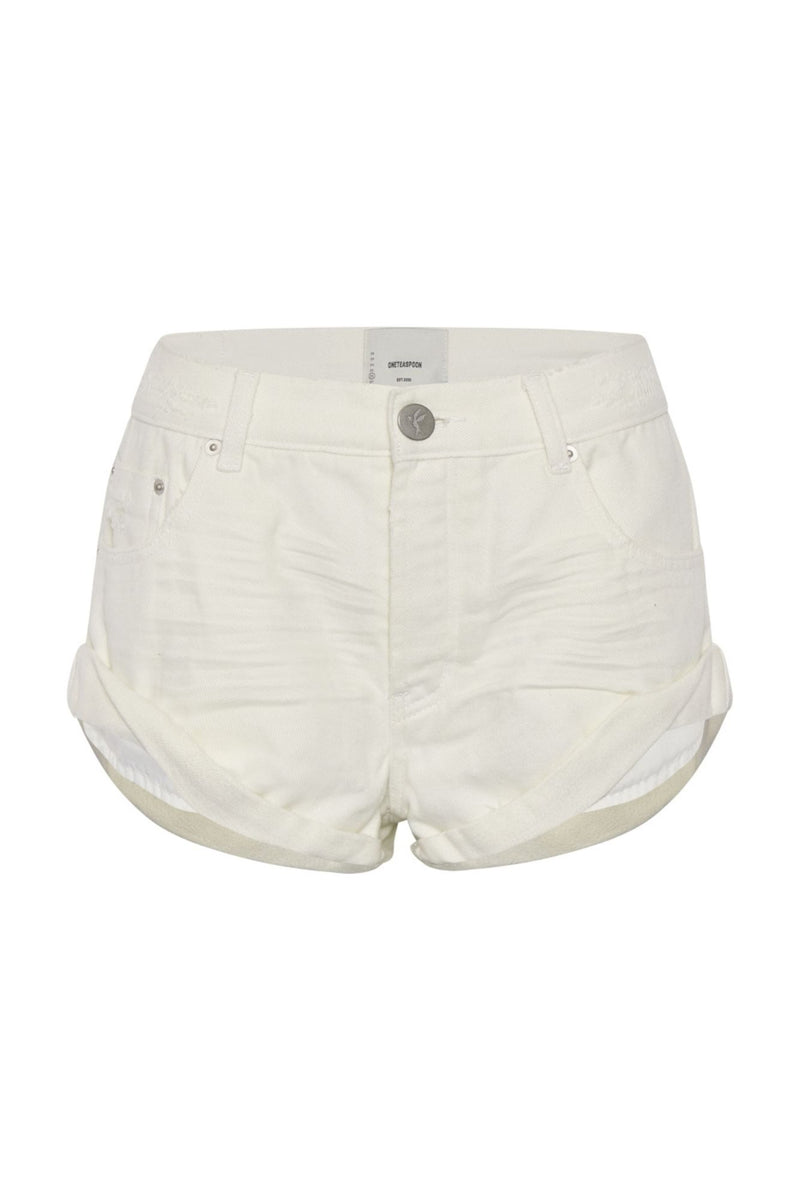 Soft White Bandit Low Waist Denim Shorts